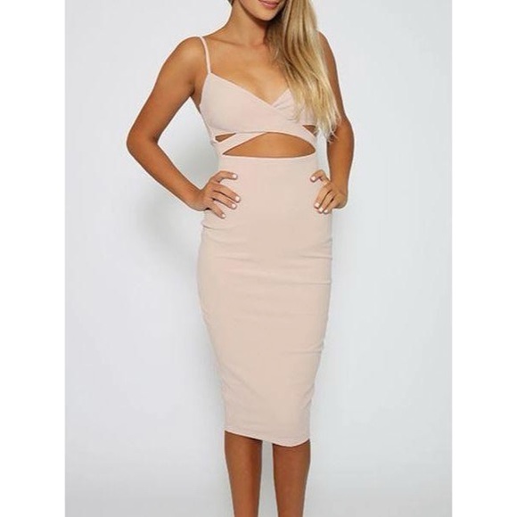 🚫SOLD🚫Nookie Nude Heidi Bodycon Dress Size Medium - Picture 4 of 8